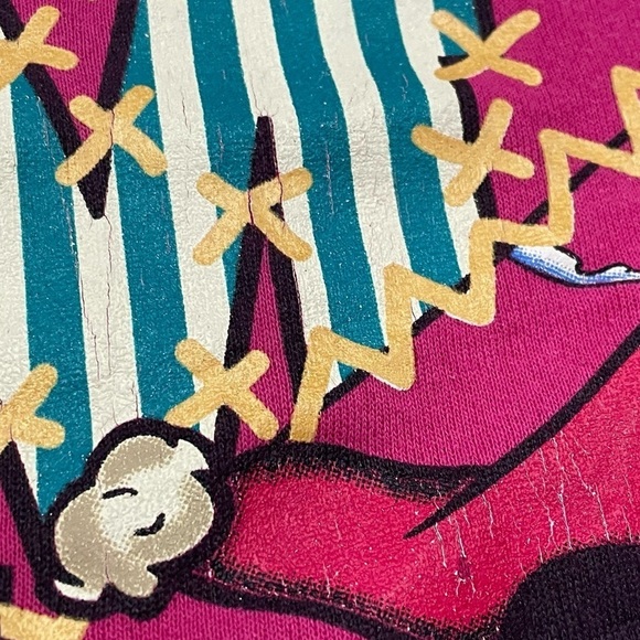 Vintage Mickey and Minnie Mouse Winter Ski Skiing 1990s Crewneck Sweatshirt - Picture 5 of 7